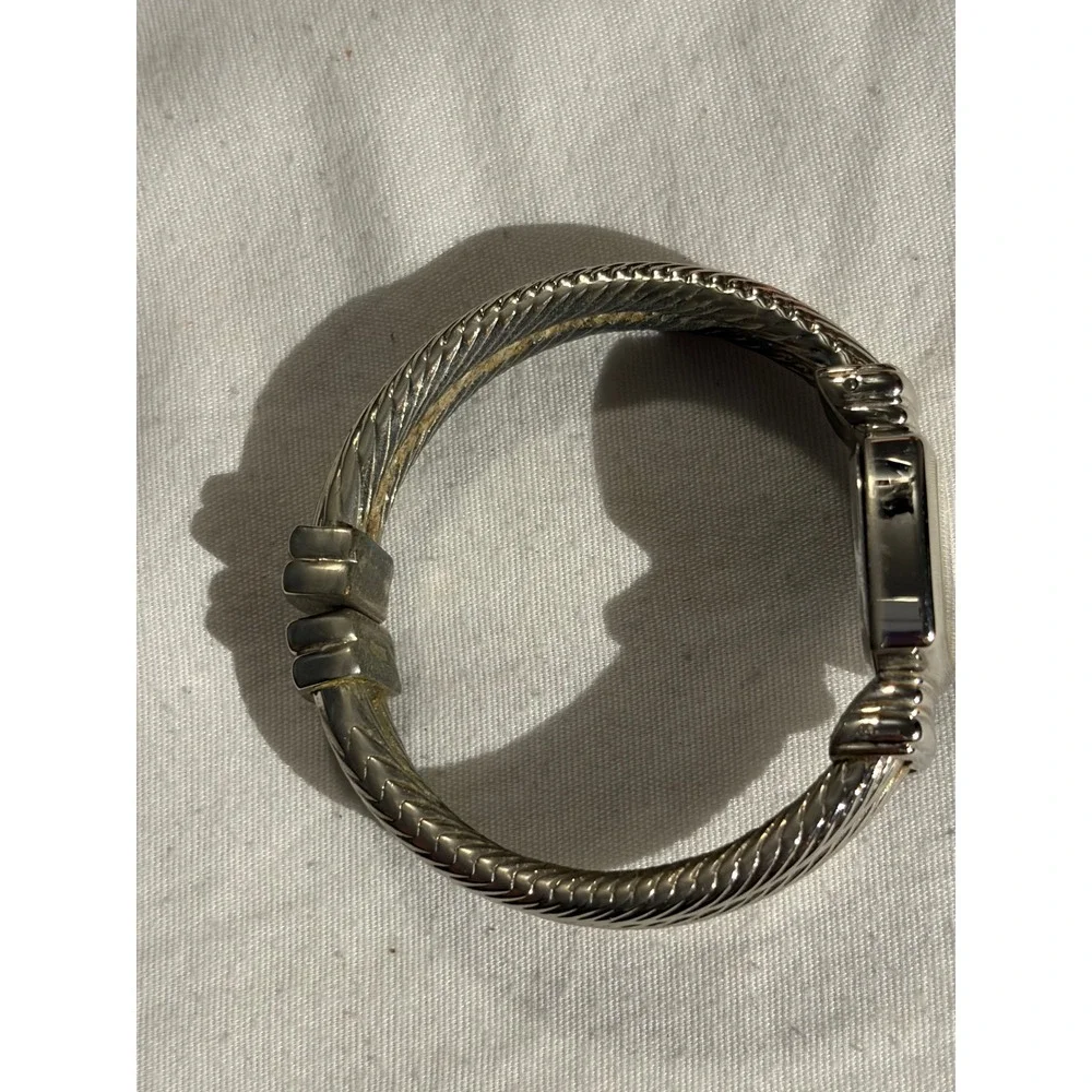 Studio‎ Time Watch Silver Tone Cable Cuff Bracelet Quartz Ladies Wristwatch